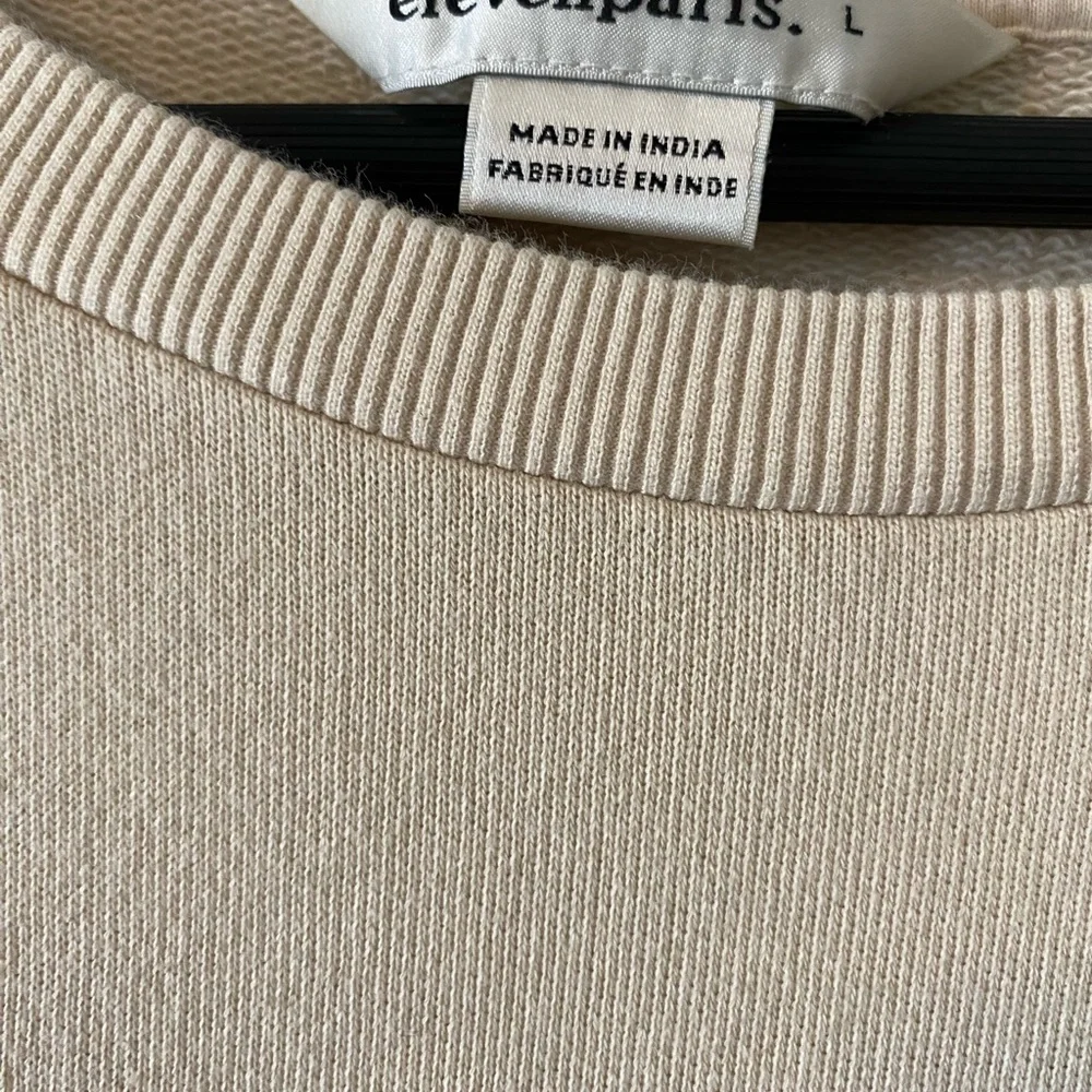 Eleven Paris Beige Sweatshirt with Black Label - Picture 3 of 5